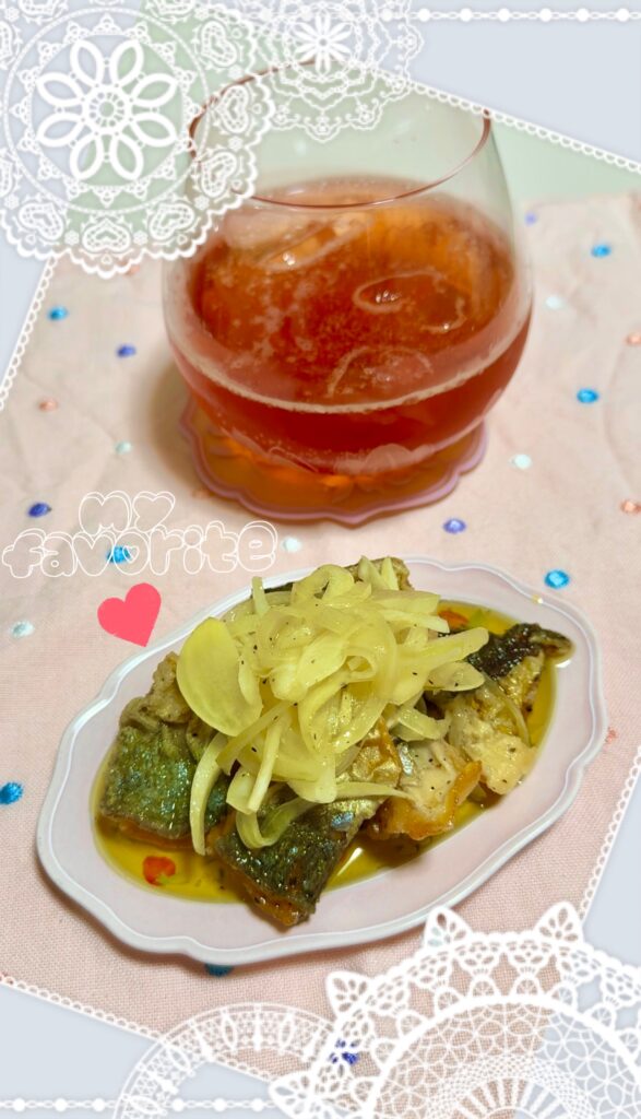 鯵のエスカベージュ完成盛り付けの写真