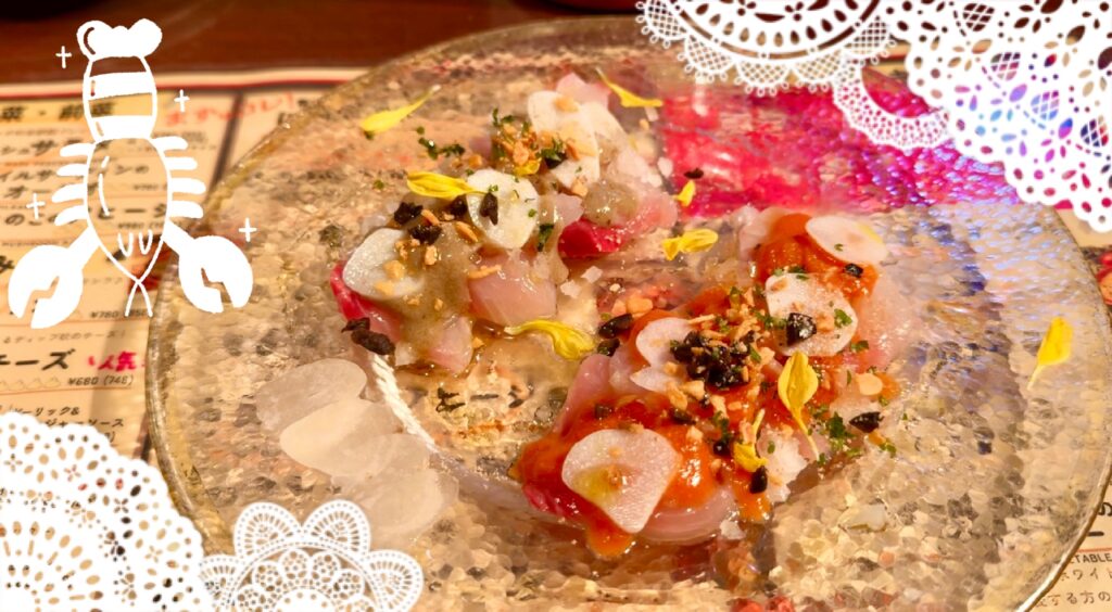 鮮魚のにんにくカルパッチョ写真