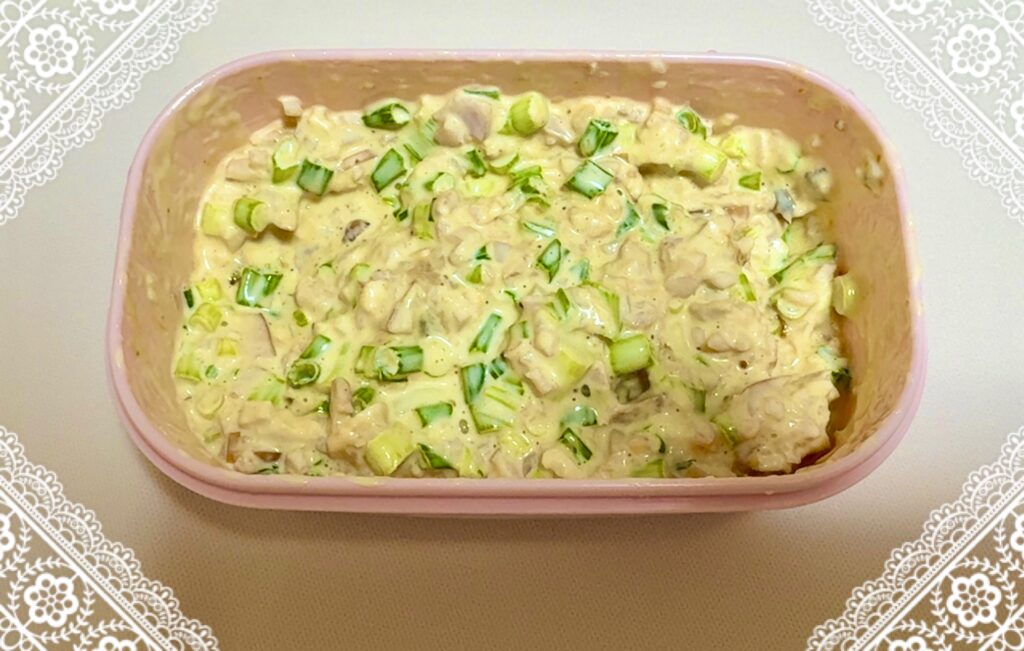 椎茸の変わり焼き、詰め物の具材を作る