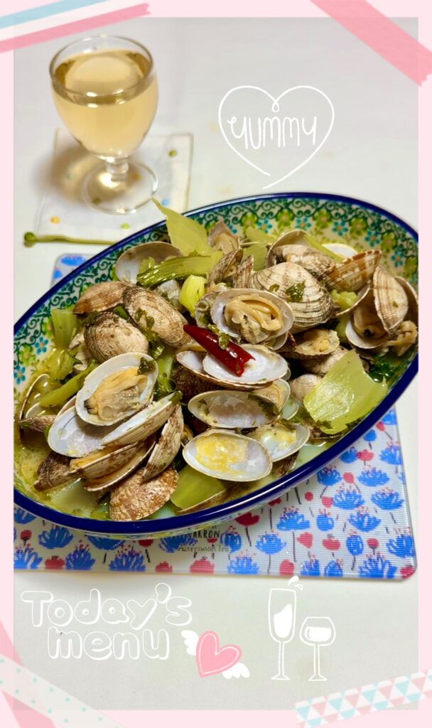 即席あさりの白ワイン蒸し
完成写真1