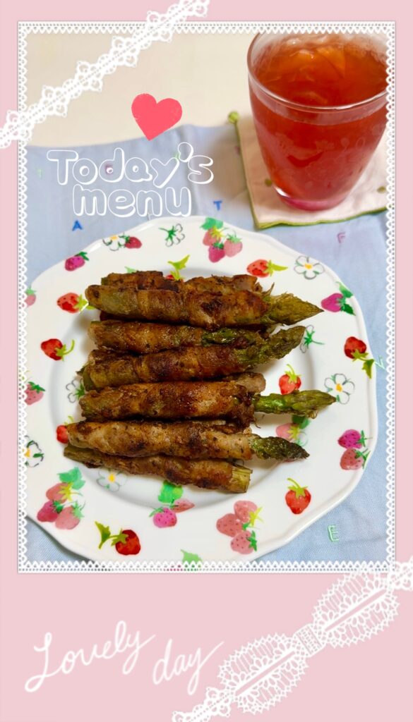 アスパラと豚のケイジャングリル
完成写真