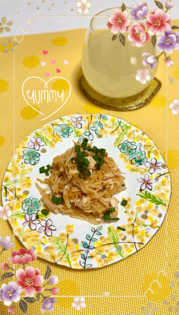 にんにく香る、切り干し大根と鶏ささみのピリ辛和え 完成写真1