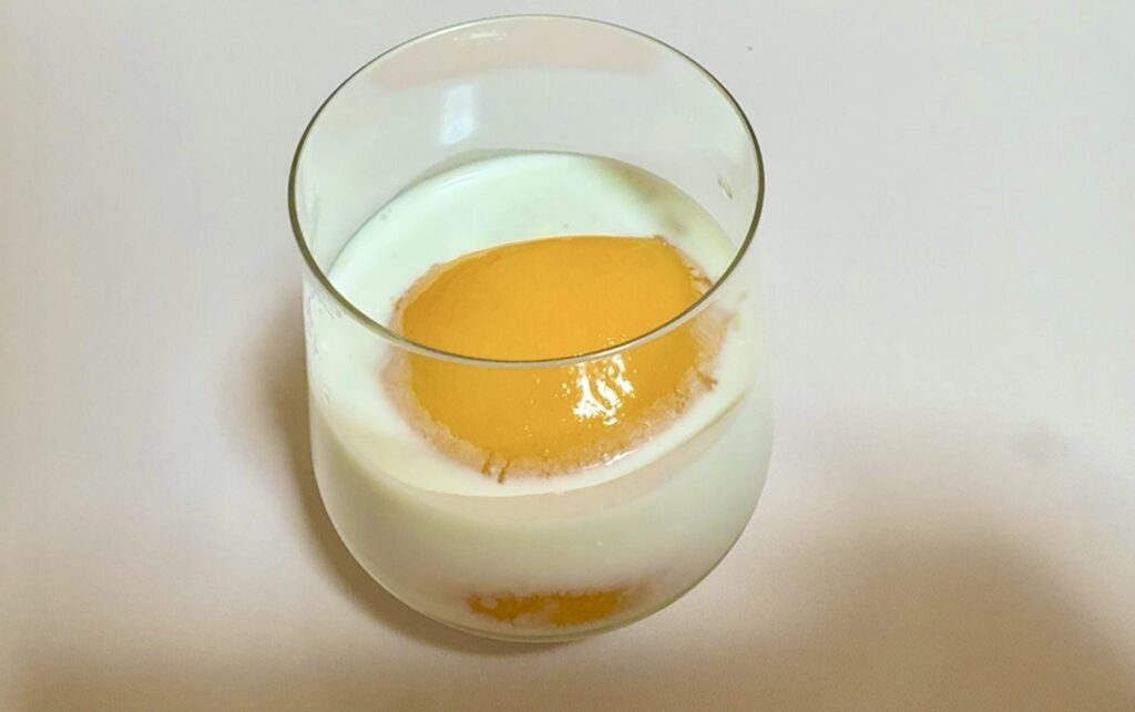 ココナッツミルクソースで楽しむ 黄桃の簡単デザート 作り方2