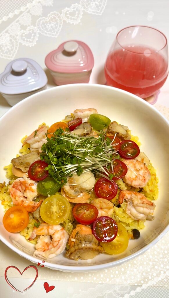 炊飯器で簡単 パエリア風炊き込みご飯 完成写真1