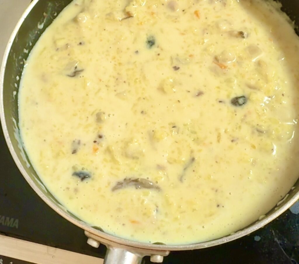 残りごはんで簡単 パエリア風リゾット朝食　作り方2