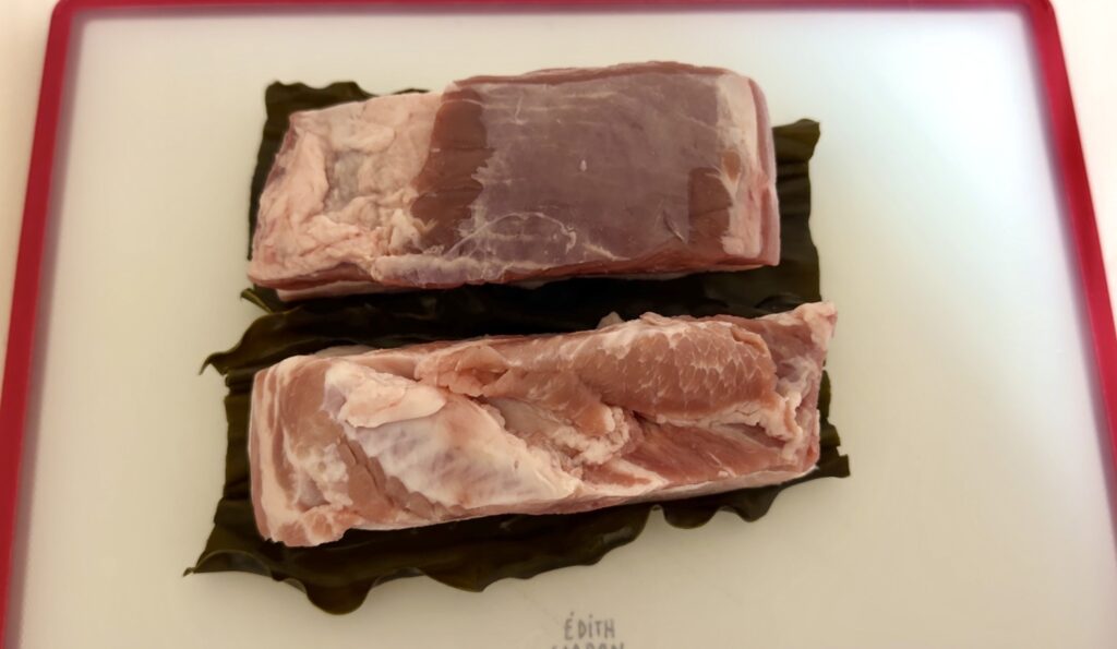 昆布締め豚バラで楽しむ、お家サムギョプサル 作り方1