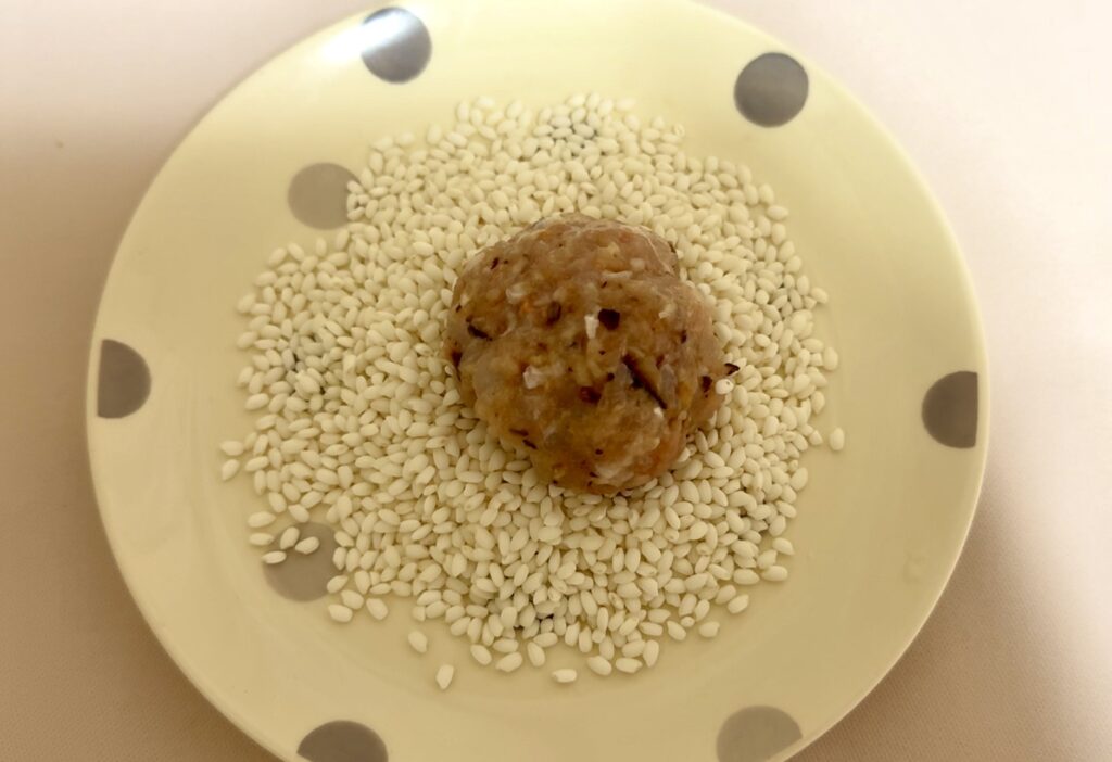 せいろで作る 海老と鶏肉のもち米シュウマイ 作り方4