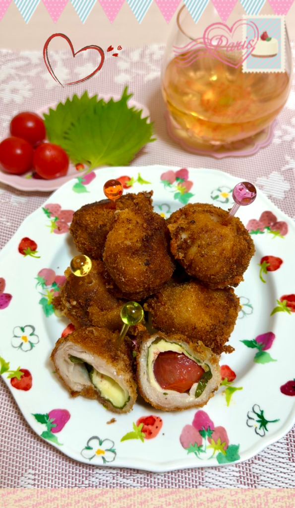 豚バラとミニトマトのチーズ揚げボール